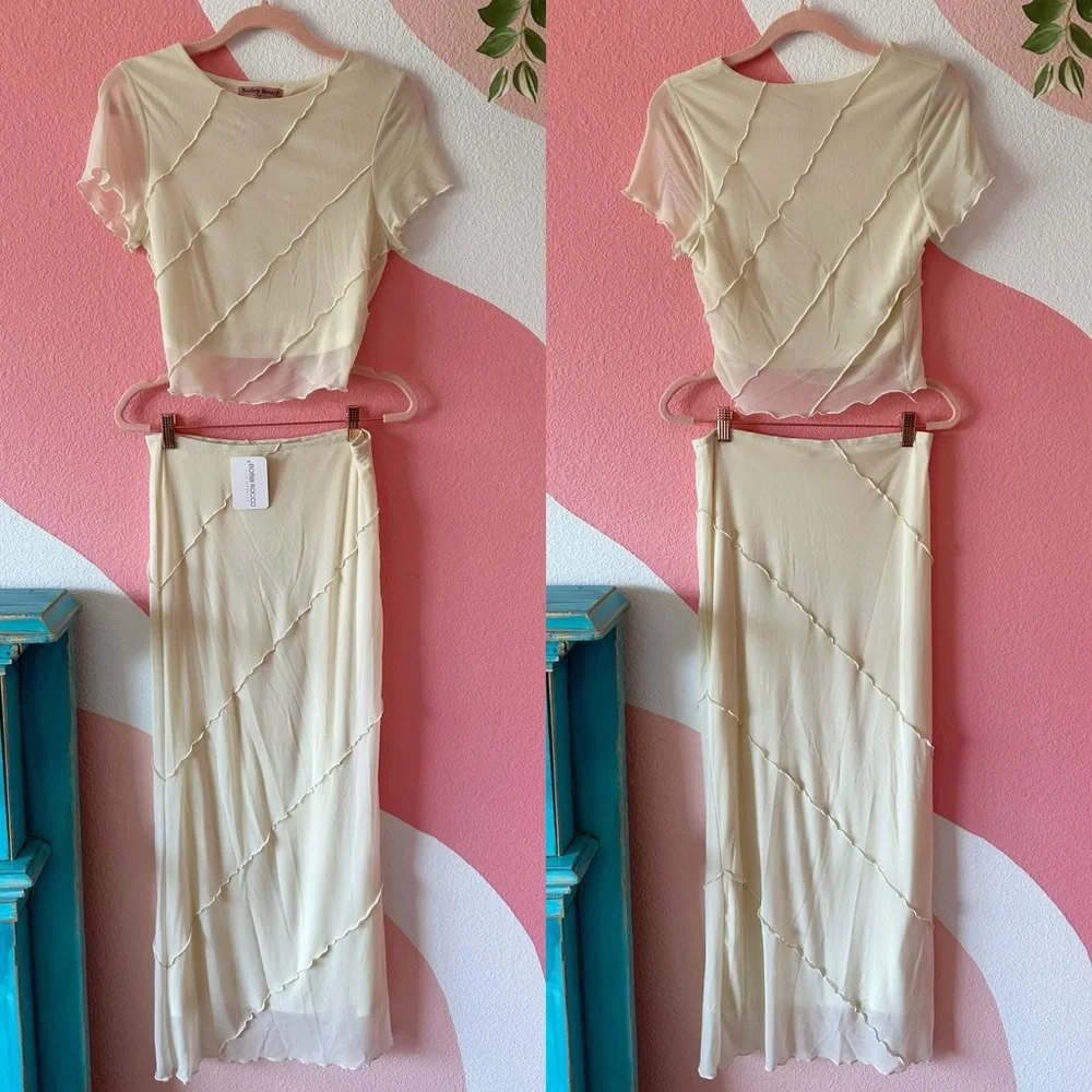 NWT Vici Markella Lettuce Trim Matching Set in Ivory Medium - Picture 2 of 9